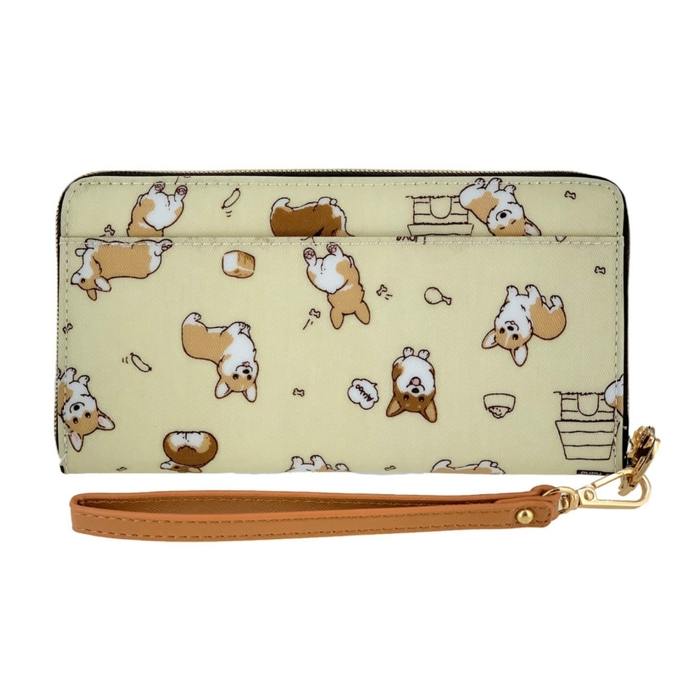 Waterproof Corgi Zipper Wristlet Long Wallet - Picture 3 of 12